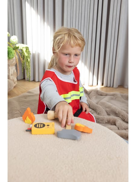 Firefighter Play Set Wood In Giftbox 10 Pcs
